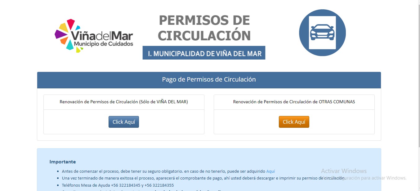 Portal de pagos para permiso de circulación Viña del Mar Portal de pagos para permiso de circulación Viña del Mar
